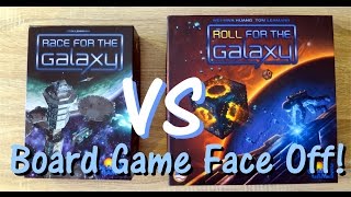 Race For The Galaxy VS Roll For The Galaxy  Board Game Review amp Runthrough [upl. by Norm2]