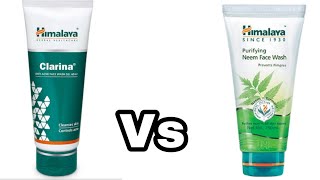 Himalaya Purifying Neem Face Wash Vs Himalaya Clarina Anti Acne Face Wash [upl. by Wall562]