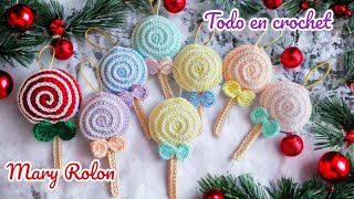 🍭🎅🏻 quotComo hacer adornos navideños 🍭 en casaquot el patrón a crochet mas fácil 2023 [upl. by Miah]