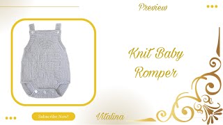 Baby Romper Knitting Pattern  Seamless Romper  Preview  Vitalina [upl. by Ulises729]