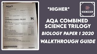 AQA GCSE COMBINED SCIENCE BIOLOGY PAPER 1 2020 TRILOGY PAPER WALKTHROUGH  ScienceGem [upl. by Files]