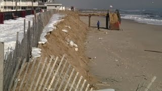 NJ Officials Tour Beach Damage After Storm [upl. by Nedry]