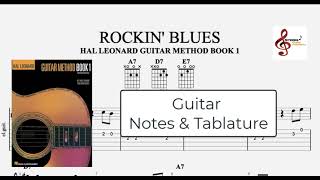 ROCKIN BLUES  Hal Leonard Guitar Method Book 1   NOTES and TAB [upl. by Ennaitsirhc]