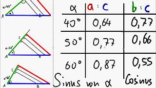 Trigonometrie  Seitenverhältnisse am rechtwinkligen Dreieck [upl. by Gylys]