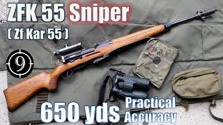 Swiss ZFK55 Sniper Rifle to 650yds Practical Accuracy Feat BOTRZf Kar 55 Sniper with GP11ammo [upl. by Eellah]