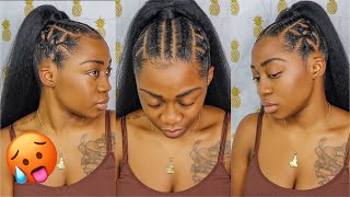 TUTO  COIFFURE PROTECTRICE SUR CHEVEUX CRÉPUS  4B4C Hair   BRAIDED PONYTAIL  EASY 1 [upl. by Marilla]