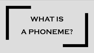 What is a phoneme [upl. by Kissee475]