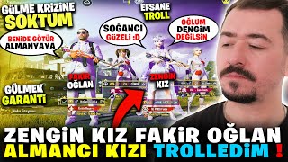 ZENGİN KIZ FAKİR OĞLAN 😎 ALMANCI KIZI TROLLEDİM 😂 Gülme Krizine Soktum  PUBG MOBİLE TROLL [upl. by Nnybor]