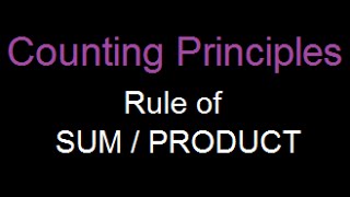 Counting principles  rule of product amp sum  permutation and combination [upl. by Yetta273]