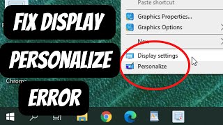 Fixing Display Settings and Personalization Issues in Windows 1110 [upl. by Natalya180]