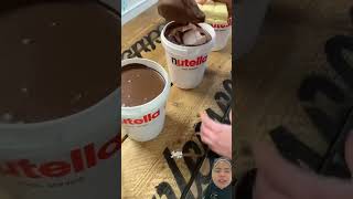 nutella chocolate nutellachocolate icecream food satisfying notalking asmreating mukbang [upl. by Aryhs]