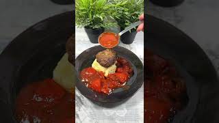 Beef rissoles with Mashed Potato and Paprika sauce short [upl. by Quiteris]