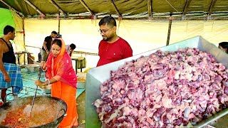 এই প্রথমবার আমাদের বাড়িতে 70kg খাসির মাংস রান্না হলো  mutton curry recipe [upl. by Ailemaj]