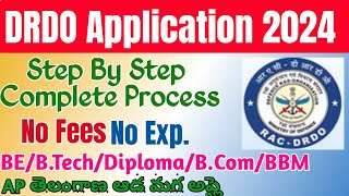 DRDO ITR Apprentice 2024 Form fill up TeluguDRDO Balasore Apprenticeship Application 2024 [upl. by Echikson]