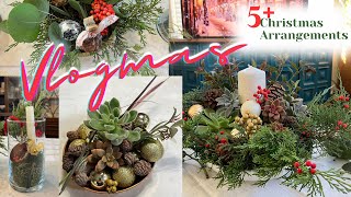 VLOGMAS Dec 8  Zussiemakesit  5Christmas Arrangements [upl. by Ardnovahs]