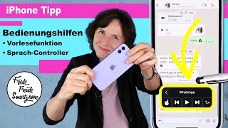 iPhone Tipp Vorlesefunktion  Bedienungshilfen iPhone Training für Seniorinnen und Senioren [upl. by Marlene]