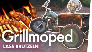 Das Grillmoped – Wurst auf Motorrad im Bierfass braten  Kliemannsland [upl. by Allin]