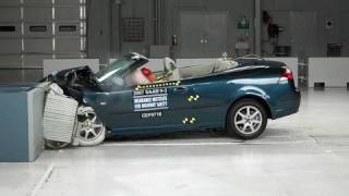 2007 Saab 93 convertible moderate overlap IIHS crash test [upl. by Doti]