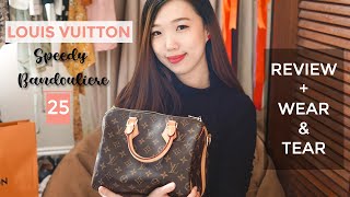 Louis Vuitton Speedy Bandouliere 25 Monogram bag  Review  Wear and Tear [upl. by Macur934]