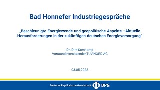 Beschleunigte Energiewende und geopolitische Aspekte  Dr Dirk Stenkamp TÜV NORD [upl. by Andros]