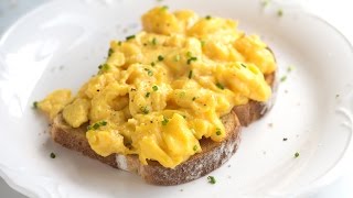 Perfect Creamy Scrambled Eggs Recipe [upl. by Artenak]