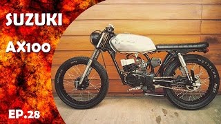 Motorcycle Suzuki AX 100  suzuki street motorbike cafe racer [upl. by Ennaitsirk]