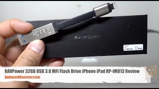 RAVPower 32GB USB 30 MFi Flash Drive iPhone iPad RPIM013 Review [upl. by Nomled]