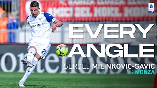 A wonderful setpiece from MilinkovicSavic  Every Angle  MonzaLazio  Serie A 202223 [upl. by Lirrehs]