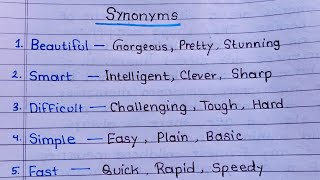 Synonyms important synonym words writing [upl. by Iew387]