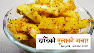 Mula ko Achar  खाँदेको मुलाको अचार  Nepali Radish Pickle Recipe  Babus Cooking [upl. by Cirre]