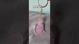 Resina pink cat keychaine🌸ලස්සන resin art resina portachiavineeroartloveshortsshort❤️🌸 [upl. by Broeder]