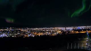 Magnificent Aurora Borealis over Reykjavík Nov 28 2022 [upl. by Akimet718]