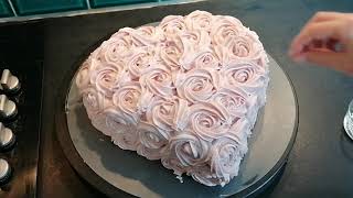 ROSE CAKE COEUR sans moule façon Framboisier ♥️ [upl. by Sseb807]