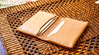 Simple DIY Leather Bifold Wallet  With Free PDF Pattern [upl. by Atsahc]