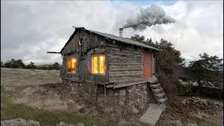 From Rats Nest to a Cozy Shelter An INCREDIBLE Transformation I Spent the Night in a Log Cabin [upl. by Dolhenty]