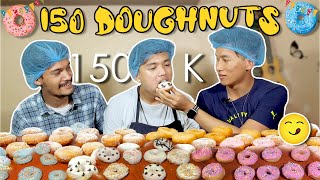 150 Doughnuts 🍩 150K Subscribers  🤩 Doughnuts Giveaway 🤤 New Year 2079 Eve ✨ Abishek Gurung [upl. by Nosirb]