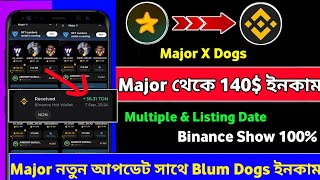 Major Unlimited 140 ll Major New Update ll Major Listing Date ll 10k Major 140 ll Blum Dogs Claim [upl. by Alleuqram960]