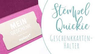 StempelQuickie  GeschenkkartenHalter mit den Stampin Up Framelits Formen Schachtel voller Liebe [upl. by Inaffit175]