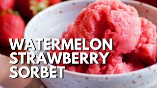 Watermelon Strawberry Sorbet Recipe For One [upl. by Iene]