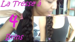 Comment faire une Tresse à 4 brins  Technique très facile [upl. by Morette]