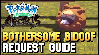 Pokemon Legends Arceus  Bothersome Bidoof  Bidoof Locations Request Guide [upl. by Jonina]