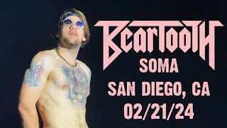 BEARTOOTH Performing Live At SOMA In San Diego CA The North American Tour 2024 beartooth [upl. by Hakceber]