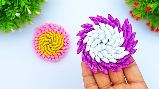 How To Make Beautiful Flowers  DIY Glitter Foam Flower Design  Christmas Crafts [upl. by Ecnarrot]