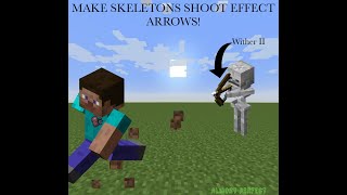 How to make Skeletons shoot Effect Arrows Bedrock Edition [upl. by Sevik]