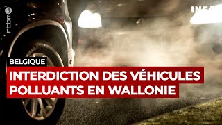 Les véhicules les plus polluants bientôt interdits en Wallonie  JT RTBF [upl. by Beatrisa]