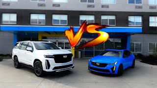 FIRST EVER CADILLAC ESCALADE V vs CT5V BLACKWING RACE [upl. by Notnad]