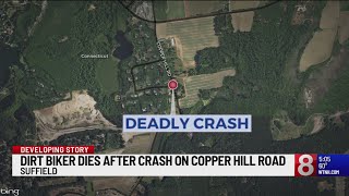 Dirt bike rider killed in headon collision in Suffield [upl. by Innavoeg]