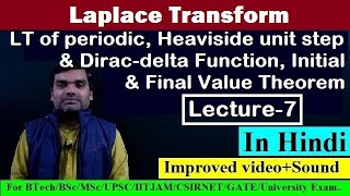 Laplace Transform  LT of Periodic Function Dirac delta function Initialfinal value theoremLec7 [upl. by Moitoso524]