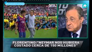 Florentino Pérez quotQuiero felicitar al Barça por el fichaje de Neymarquot Punto Pelota [upl. by Pylle871]