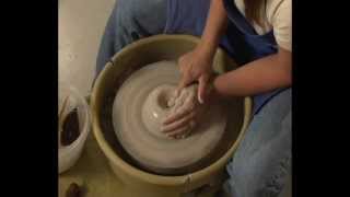 Danielle  The Clay Lady  Throwing a Pot on the Potters Wheel Pt 1 [upl. by Otnas284]